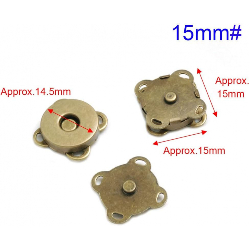 10 комплектов магнитных застежек-кнопок, (бронза)