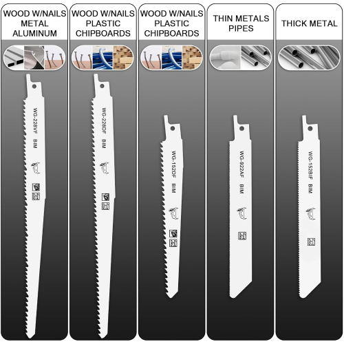 Набор из 15 пильных полотен для сабельной пилы