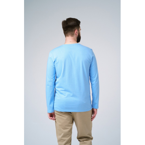 Мужской голубой лонгслив 