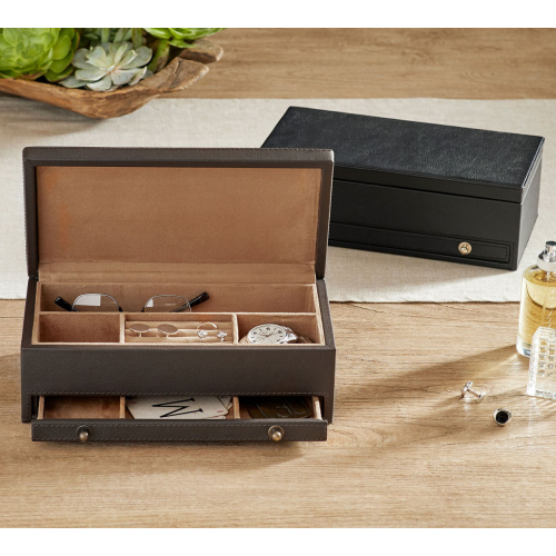 Pottery Barn Кожаный органайзер для хранения аксессуаров Grant