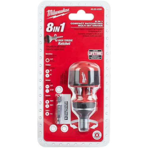Компактная отвертка с храповым механизмом 8 в 1 Milwaukee