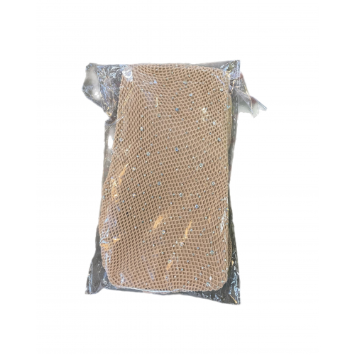 Колготки в сетку со стразами, телесного цвета 