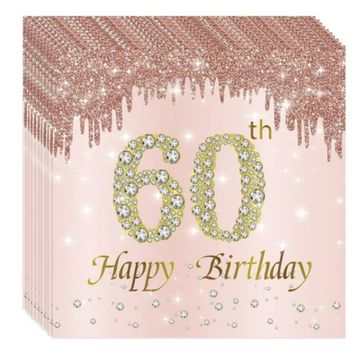 Набор одноразовой посуды для вечеринки на 24 персоны, 60 лет