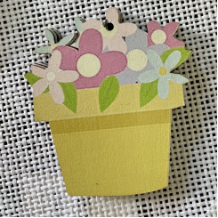 Деревянный пасхальный декор, корзина с цветами