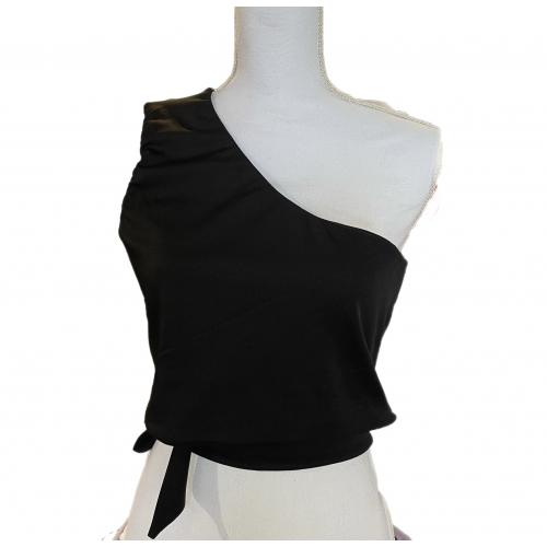 Черный топ на одно плечо