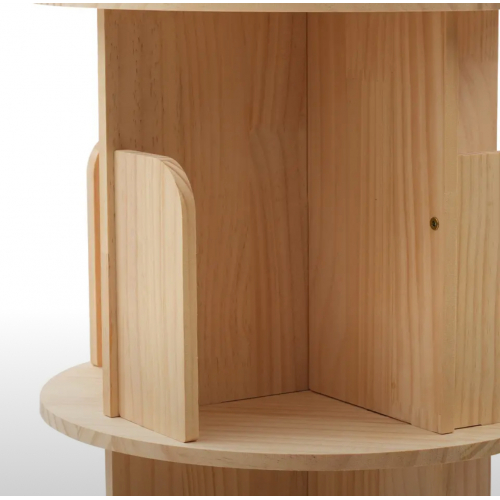 Fichiouy Wood 2-х уровневая напольная вращающаяся на 360 градусов книжная полка для спальни, гостиной, офиса