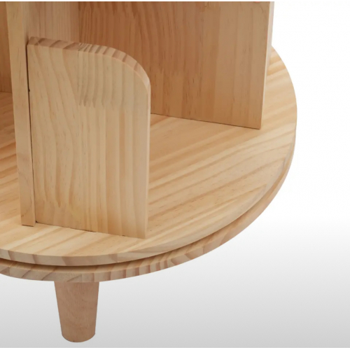 Fichiouy Wood 2-х уровневая напольная вращающаяся на 360 градусов книжная полка для спальни, гостиной, офиса