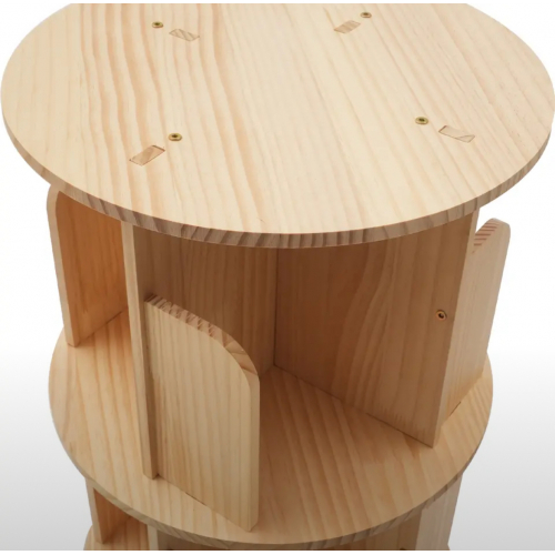 Fichiouy Wood 2-х уровневая напольная вращающаяся на 360 градусов книжная полка для спальни, гостиной, офиса