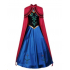 Женский костюм принцессы Анны — платье с накидкой для косплея, Хэллоуина и тематических мероприятий