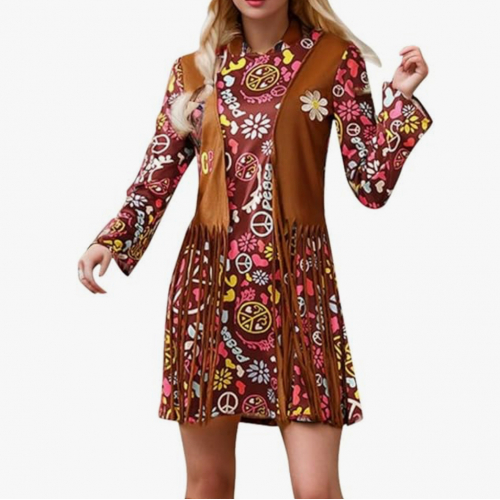 Летнее женское платье с цветочным принтом — короткий рукав, V-образный вырез, A-силуэт, с карманами