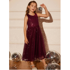 Нарядное платье принцессы для девочек от Grace Karin — длинное, без рукавов, с пайетками 
