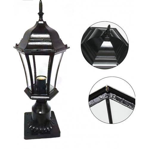 Уличный светильник из литого алюминия с прозрачным стеклянным плафоном