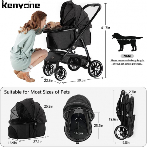 Kenyone Pet Stroller, многофункциональная система для путешествий домашних животных 3 в 1