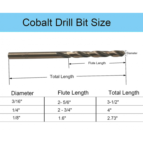Набор кобальтовых сверл 3/16 дюйма (10 шт.)