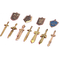 Zelda Triforce Shield & Sword, брелок-колье, коллекционная коробка, 2014, набор из 11 шт.