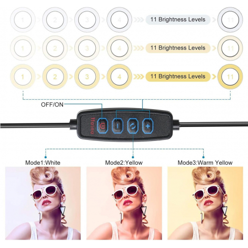 2 в 1 светодиодная кольцевая лампа 6 дюймов со штативом