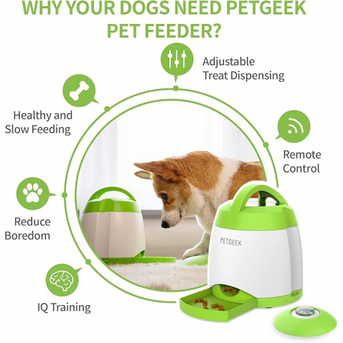 Интерактивная IQ кормушка для собак с кнопкой PETGEEK