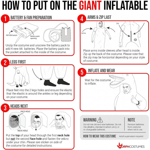 Надувной костюм Morph Giant Red Wacky для взрослых