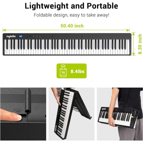 88-клавишная цифровая фортепианная клавиатура Ingbelle с Bluetooth