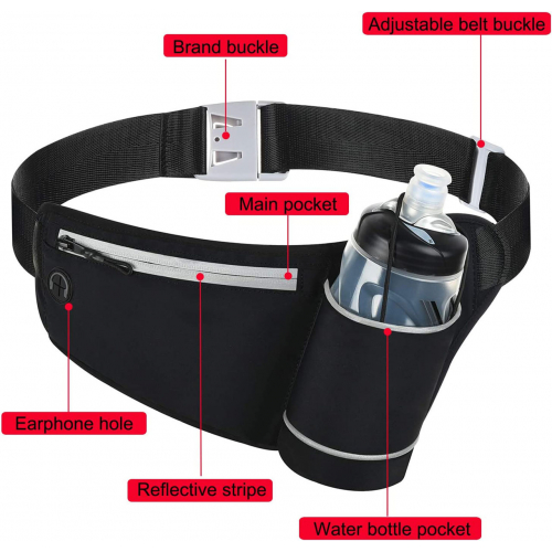 ChangYou Поясная сумка для бега с держателем для бутылки с водой