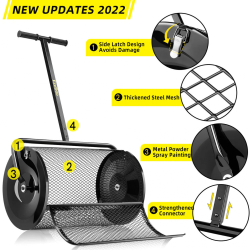 Ezzdoo new design разбрасыватель компоста и торфяного мха для лужайки и сада