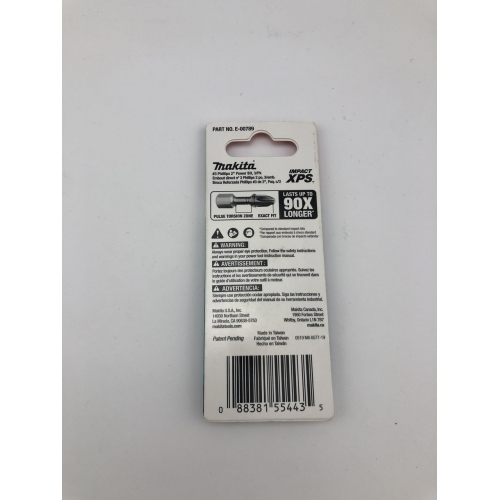 E-00789 Биты Impact XPS #3 Phillips 2" Power Bit, 3 шт./уп