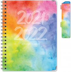 Планер на академический год 2024–2025 в твёрдой обложке, акварель «Радуга»