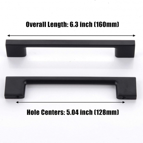 Черные однотонные ручки для кухонного шкафа из нержавеющей стали vesla home 10 шт