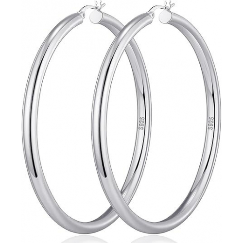 4 мм толстые серебряные массивные серьги-кольца OOOPEL