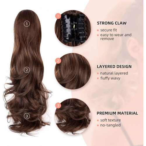 Синтетический вьющийся волнистый шиньон