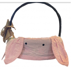 Чехол для корзины (розовый заяц)