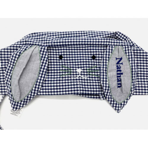 Чехол для корзины (синяя клетка, заяц)