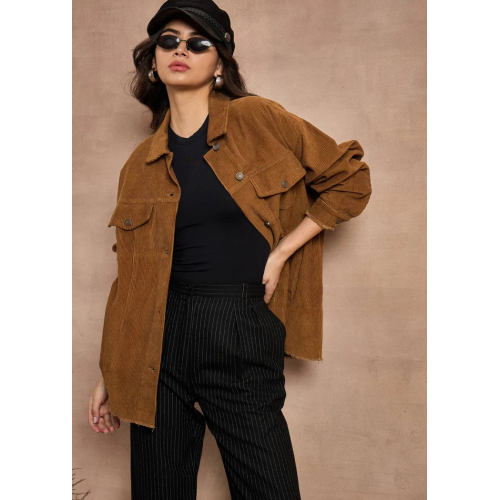 Женская вельветовая куртка в стиле casual