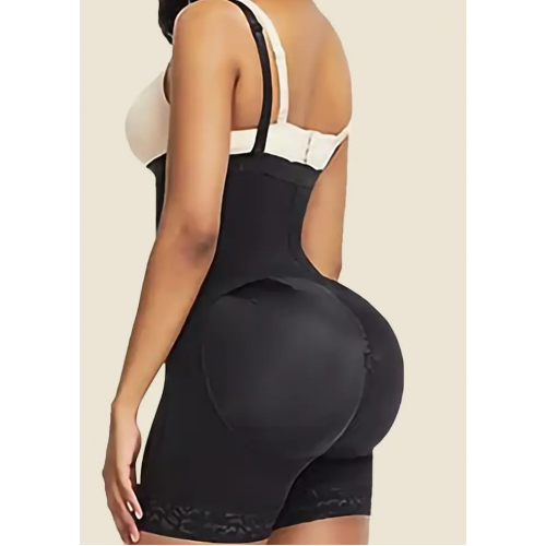 Утягивающие шорты с высокой талией и кружевной отделкой на молнии