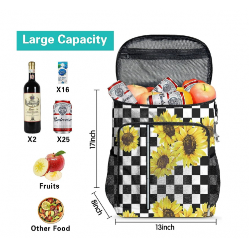 Рюкзак-холодильник с изоляцией, водонепроницаемый и термостойкий, 43x33x20 см