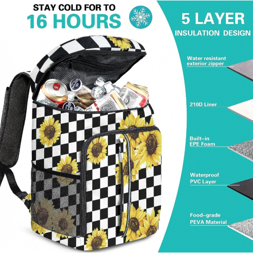 Рюкзак-холодильник с изоляцией, водонепроницаемый и термостойкий, 43x33x20 см