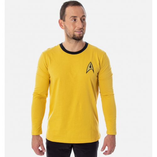 Мужская рубашка с длинным рукавом в стиле оригинального «Звёздного пути» — образ Кирка или Спока