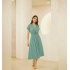 Летнее платье миди с V-образным вырезом Grace Karin, зеленое