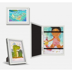Рамка для детских рисунков или семейних фотографий Riofly, 9,5 x 13 см, с возможностью модификации, белая
