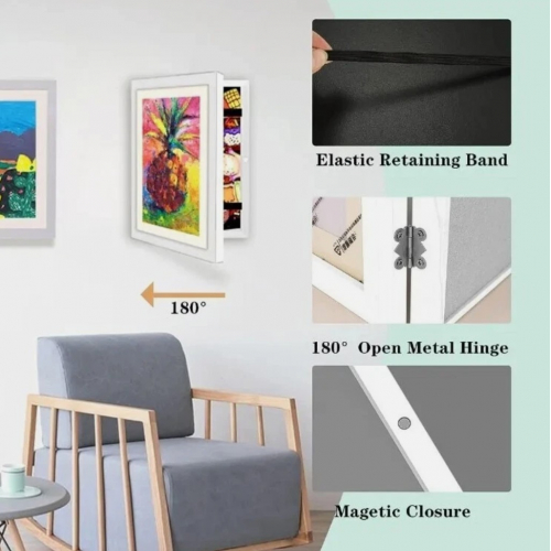 Рамка для детских рисунков или семейних фотографий Riofly, 9,5 x 13 см, с возможностью модификации, белая