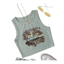 Топ из лайкры с принтом для авто