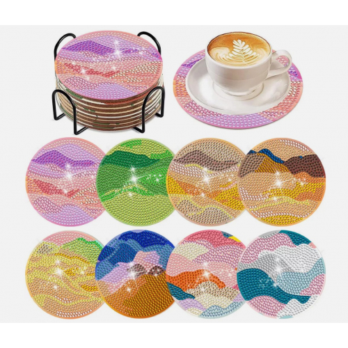 Набор для создания абстрактных подставок для стаканов с эффектом "Бриллиантовый коктейль"