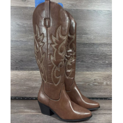 Женские высокие ковбойские сапоги с вышивкой ISNOM