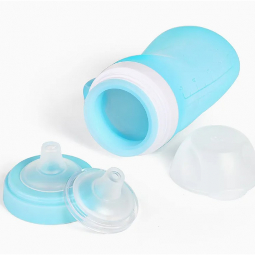 Бутылочка для кормления младенца 150 мл с широким мягким силиконовым носиком