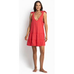 Летнее платье в коралловом оттенке