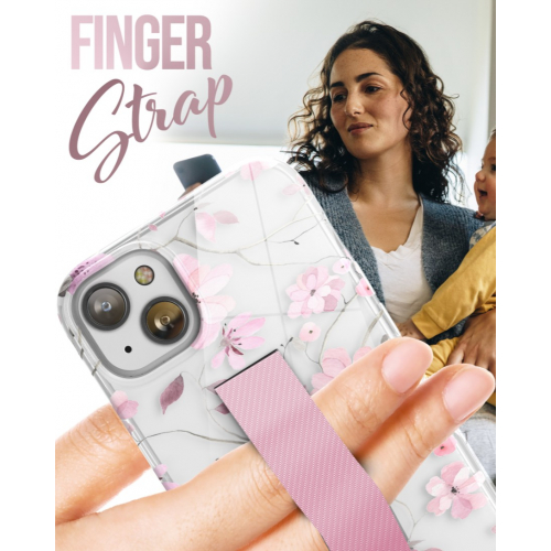 Чехол с мягким ремешком и защитным стеклом для iPhone 14, совместимый с беспроводной зарядкой