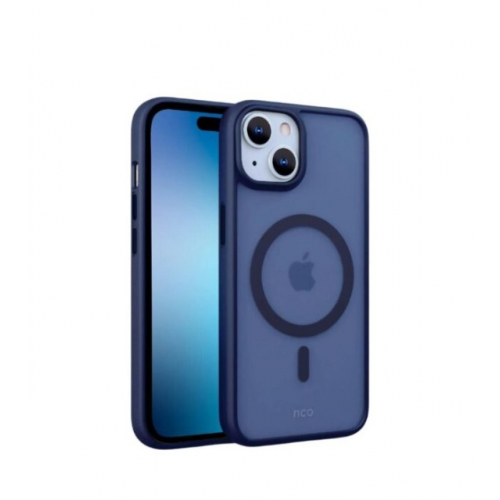 Магнитный чехол для iPhone 15 с поддержкой MagSafe, полупрозрачный матовый, защитный чехол для женщин и мужчин, синий