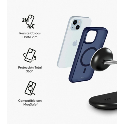 Магнитный чехол для iPhone 15 с поддержкой MagSafe, полупрозрачный матовый, защитный чехол для женщин и мужчин, синий