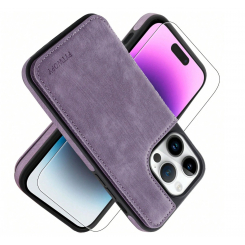 Чехол-книжка PYTWOPY для iPhone 15 Pro Max из веганской кожи с держателем карт, подставкой и магнитным креплением и магнитной застёжкой