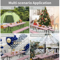 Водонепроницаемая и маслобензостойкая скатерть из ПВХ с ярким принтом для стола и скамейки